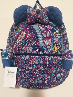 Vera Bradley Disney NWT Minnie ears ruffle backpack blue purple